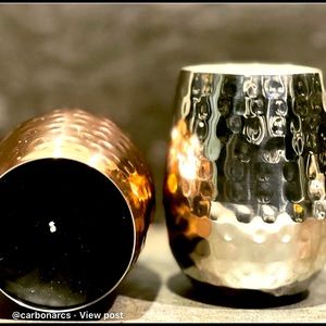 Candles from the Elements Collection.  Silver & Copper. The pair is $30.